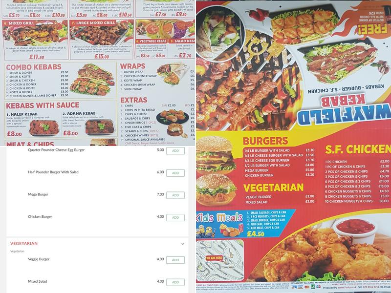 Wayfield Kebab Shop Menu