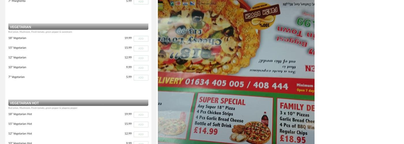 Planet Pizza and Chicken Menu