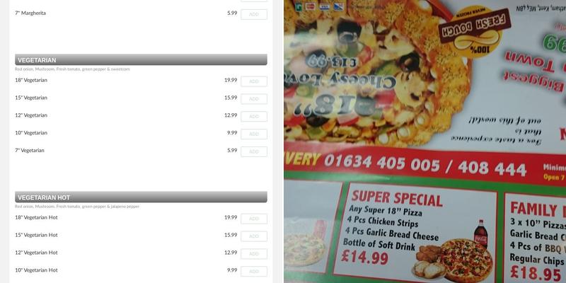 Planet Pizza and Chicken Menu