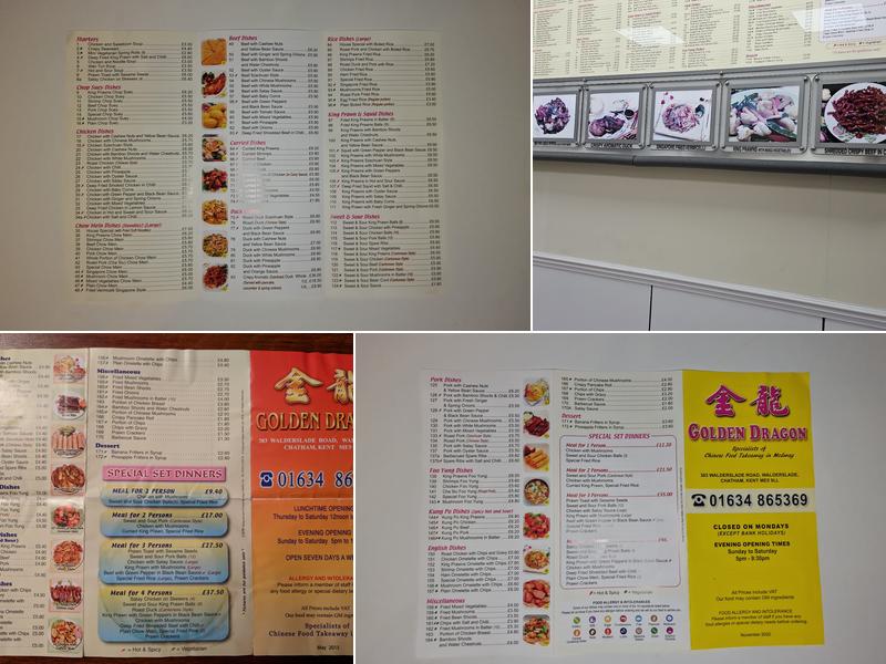 The Golden Dragon Menu