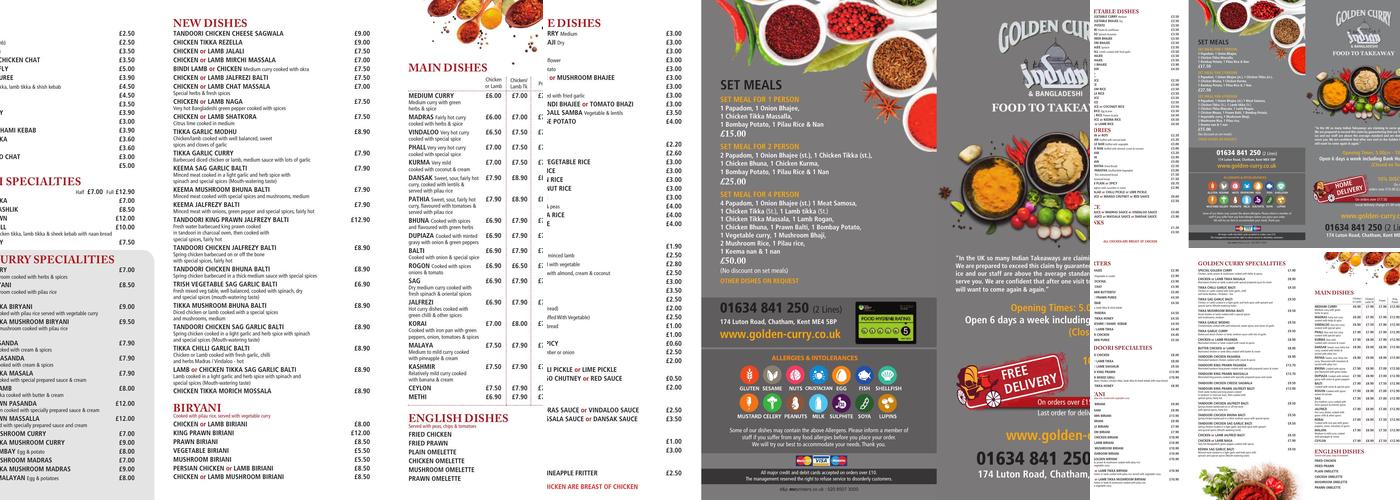 The Golden Curry Menu