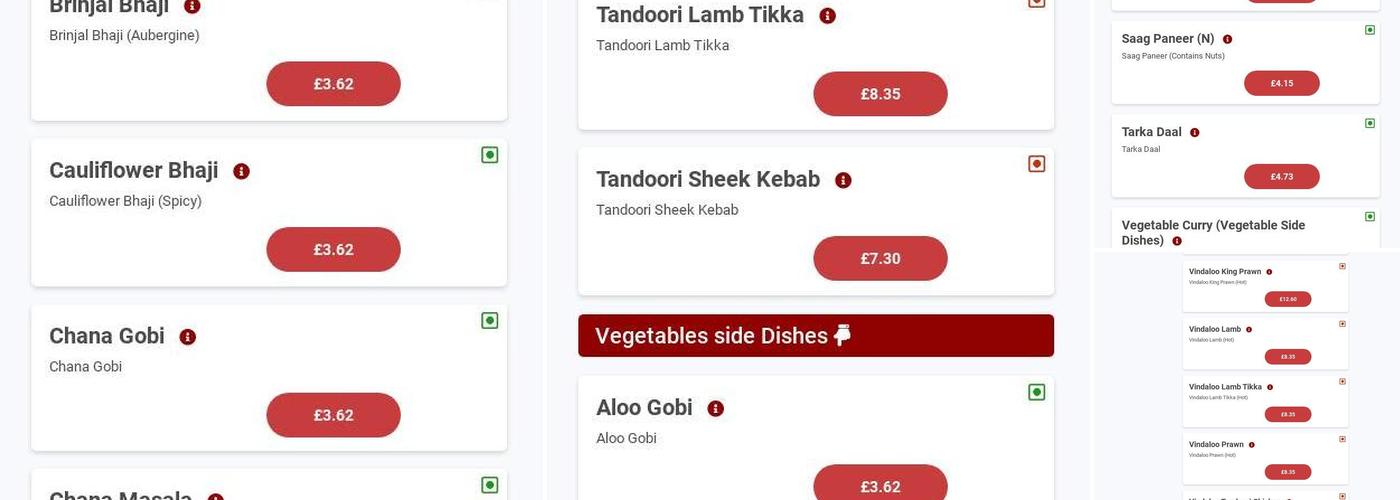 Taal Indian Kitchen Menu