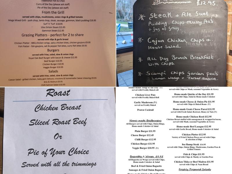 The Royal Oak Menu