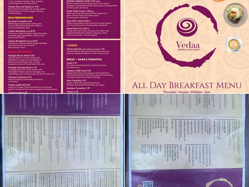 Vedaa Menu