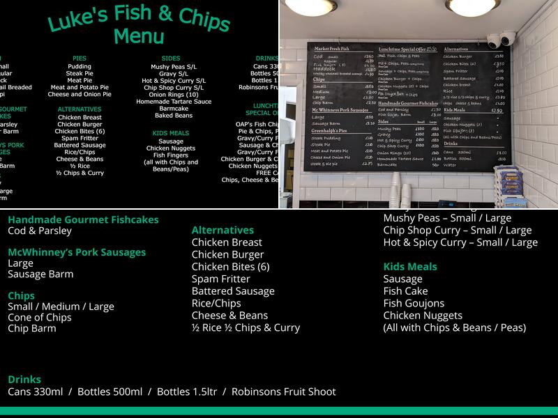 Luke's Fish & Chips Menu