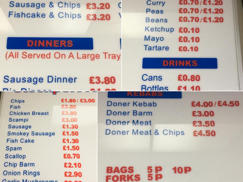Stockport Road Chippy Menu
