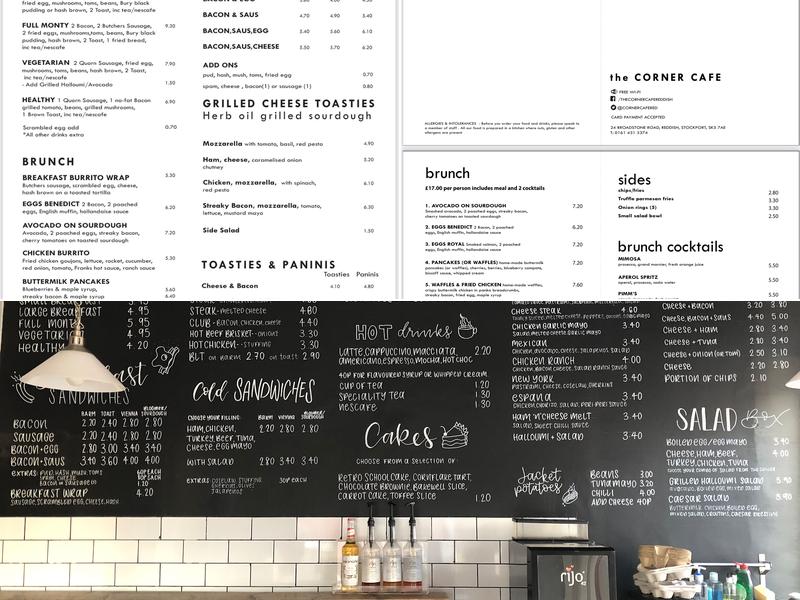 The Corner Cafe Menu