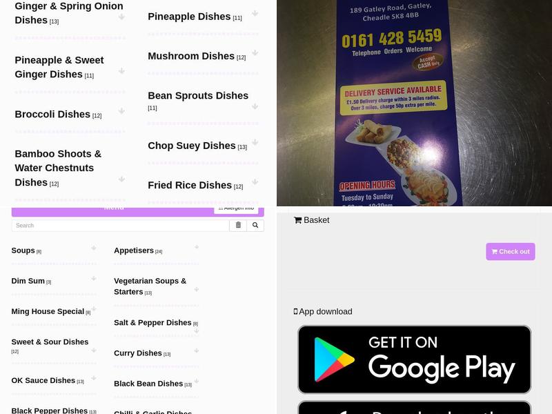 Mings Oriental Chinese TakeAway Menu