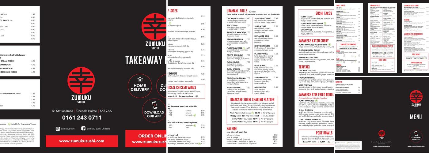 Zumuku Sushi Cheadle Hulme Menu