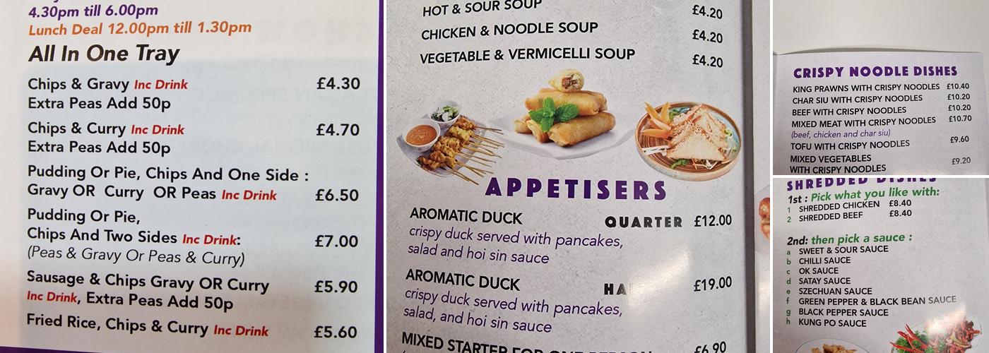 The Golden Gate Menu