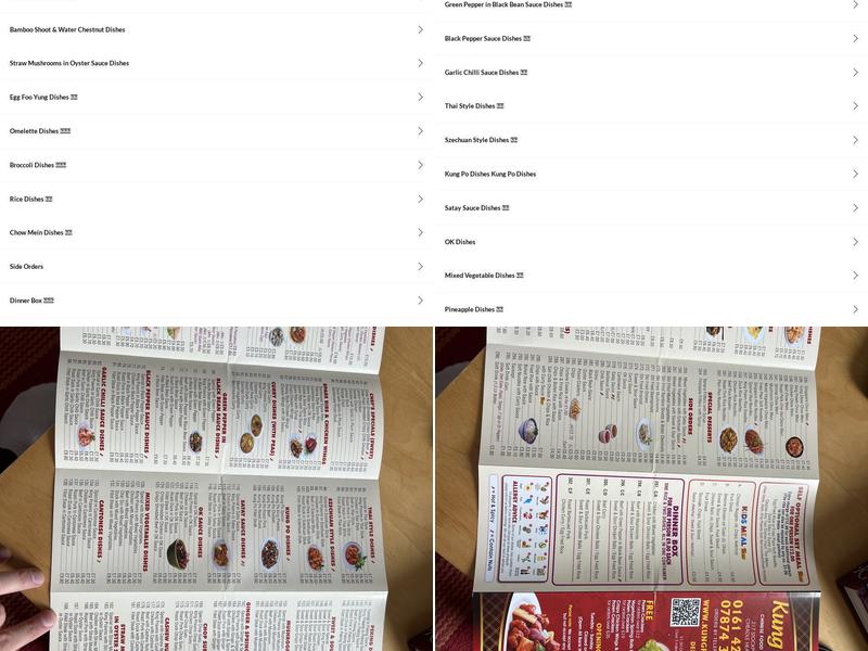 Kung Foos Express Menu