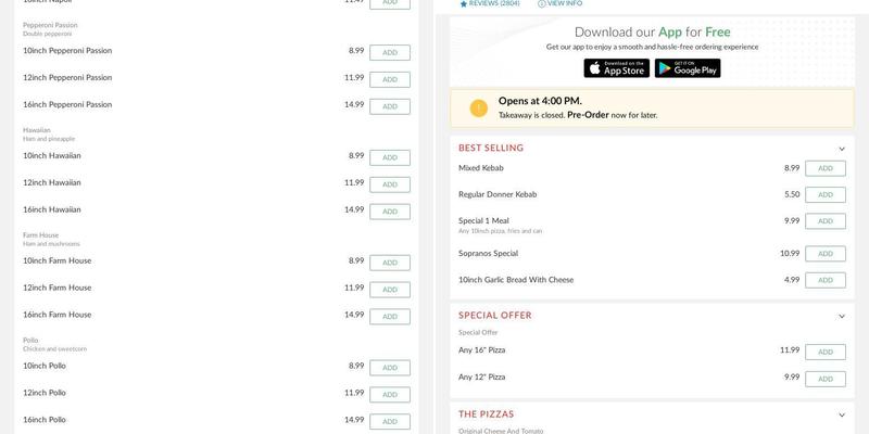 Sopranos Pizza And Grill Bar Menu