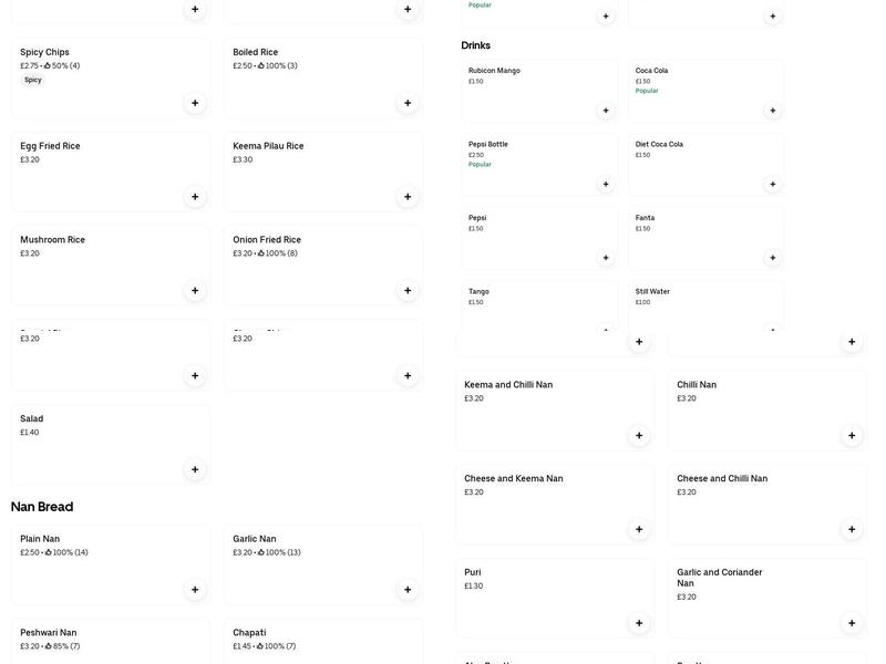 New Sagor Tandoori Menu
