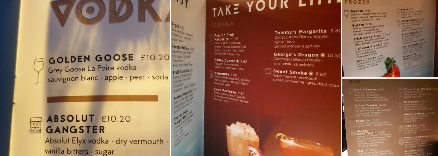 Be At One - Chelmsford Menu