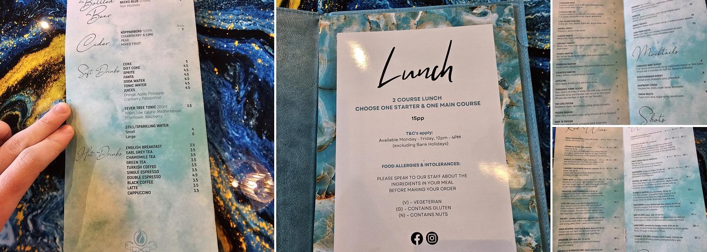 Turquoise Kitchen Bar & Grill Menu