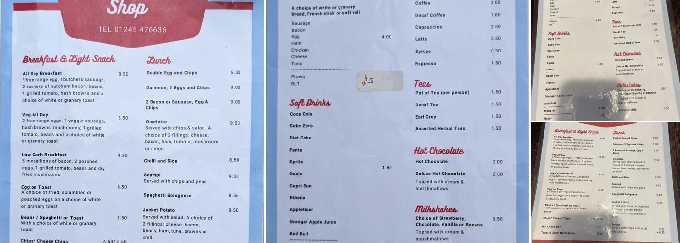 The Coffee Shop Menu