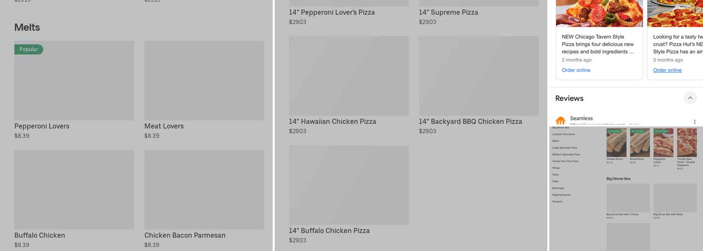 Pizza Hut Menu
