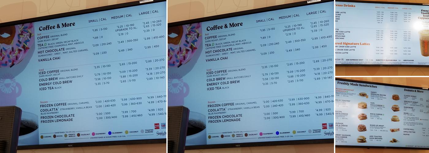 Dunkin' Menu