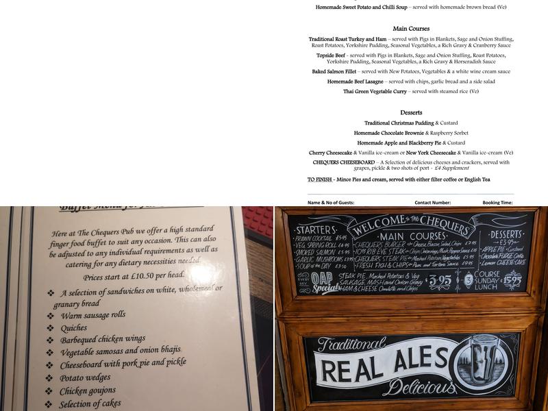 The Chequers Menu