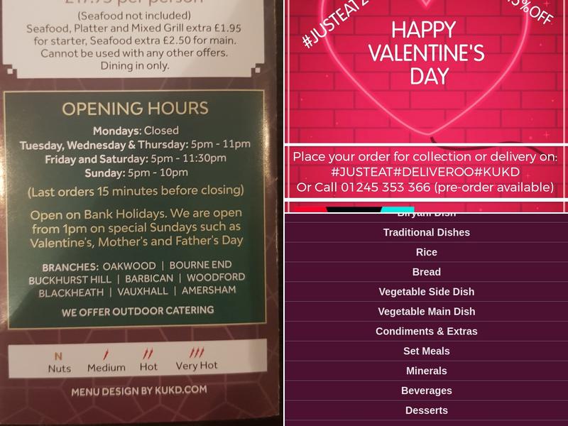 Seven Elephants Menu