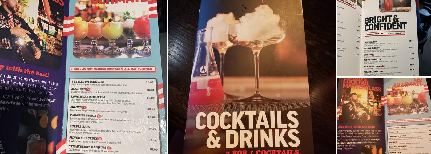 TGI Fridays Chelmsford Menu