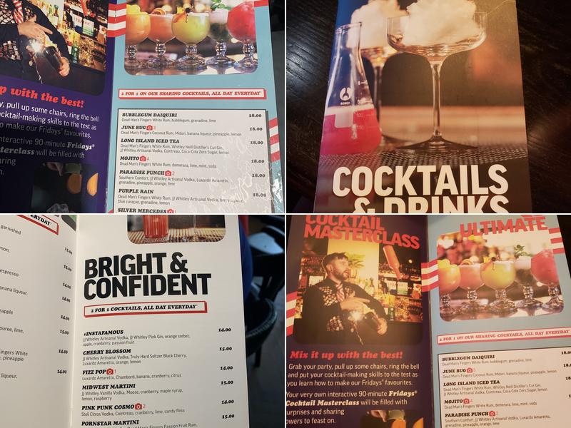 TGI Fridays Chelmsford Menu