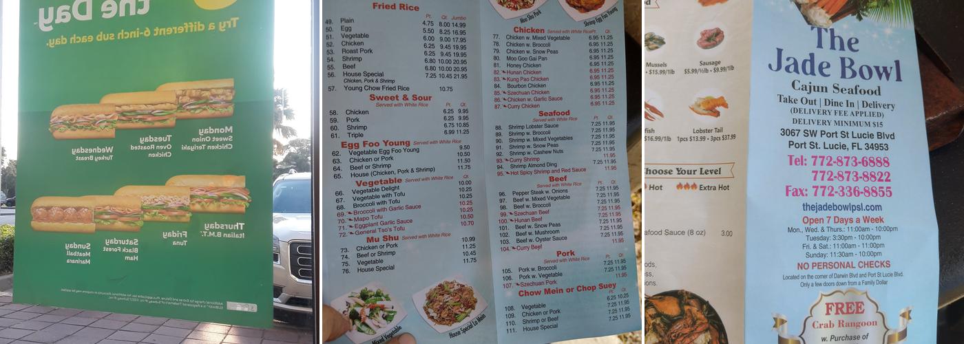 Subway Menu