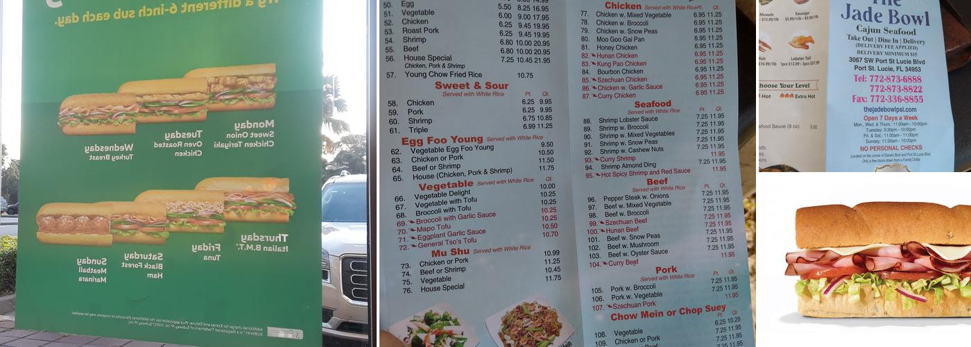 Subway Menu