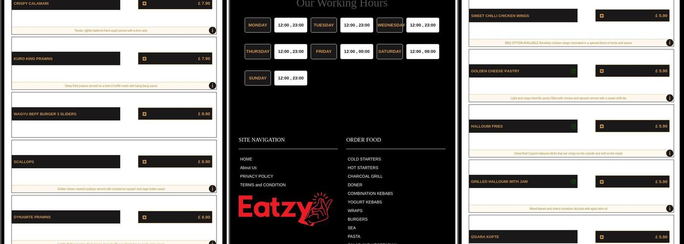 Mila Essex Bar&Grill Menu