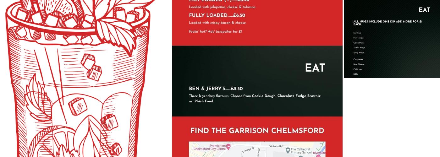 The Garrison Tavern Menu