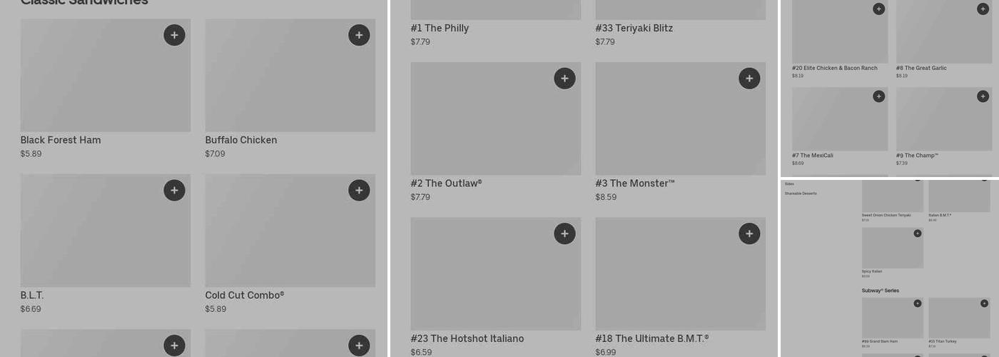 Subway Menu
