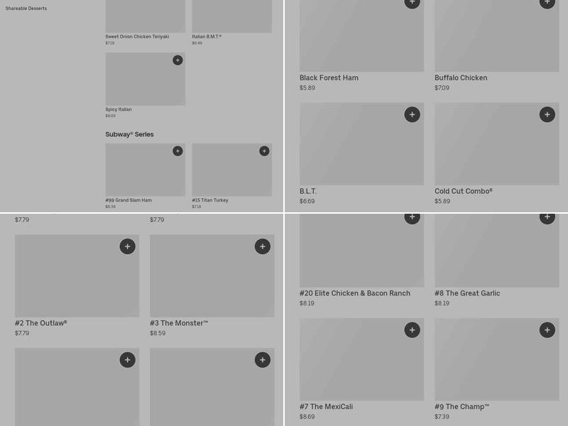 Subway Menu