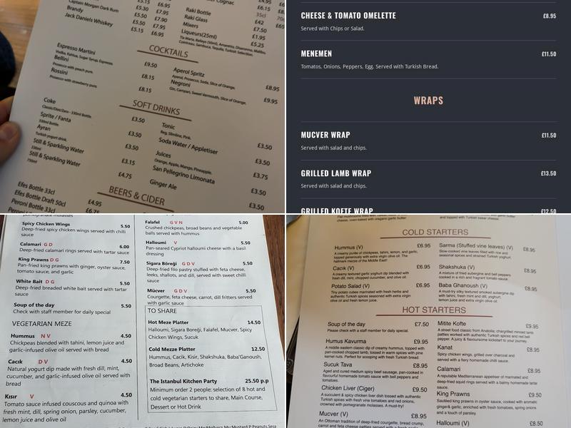 The Istanbul Kitchen Menu