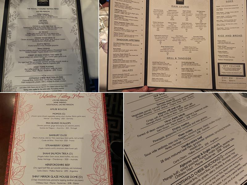 The Mahal Menu