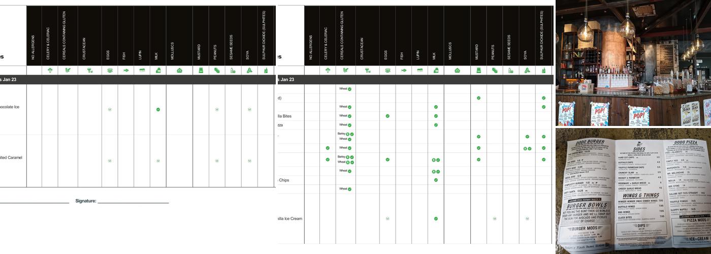 The Bottle of Sauce Menu