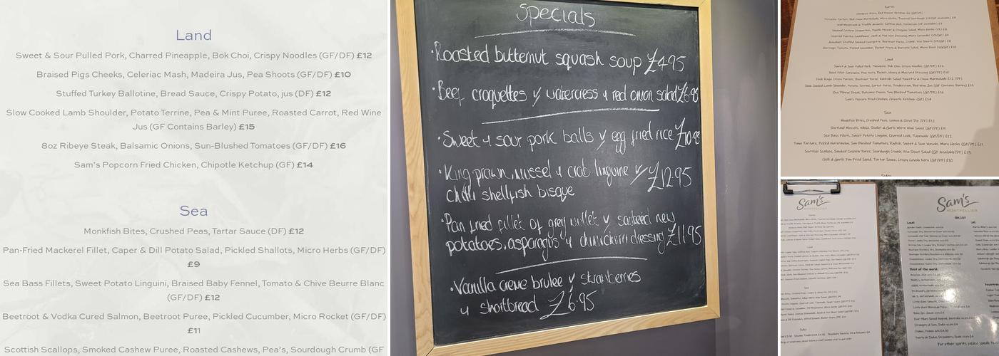 Sam's Montpellier Menu