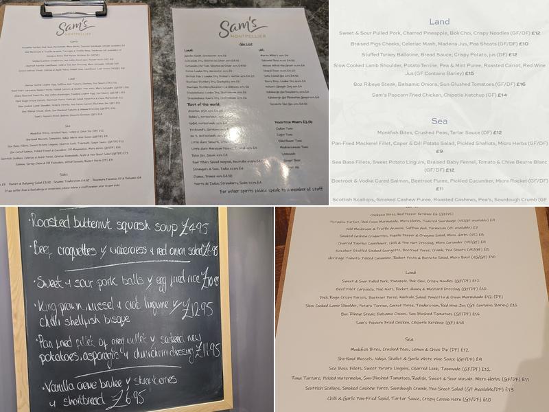 Sam's Montpellier Menu