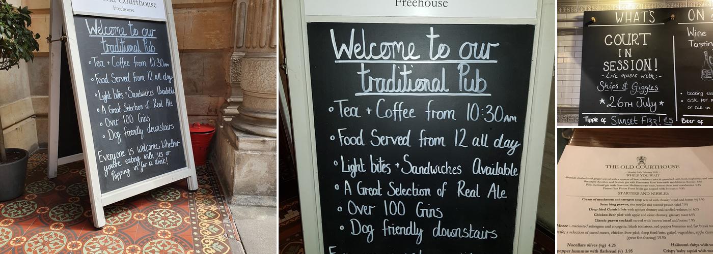 The Old Courthouse Menu