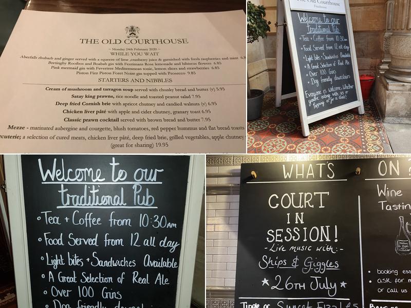 The Old Courthouse Menu