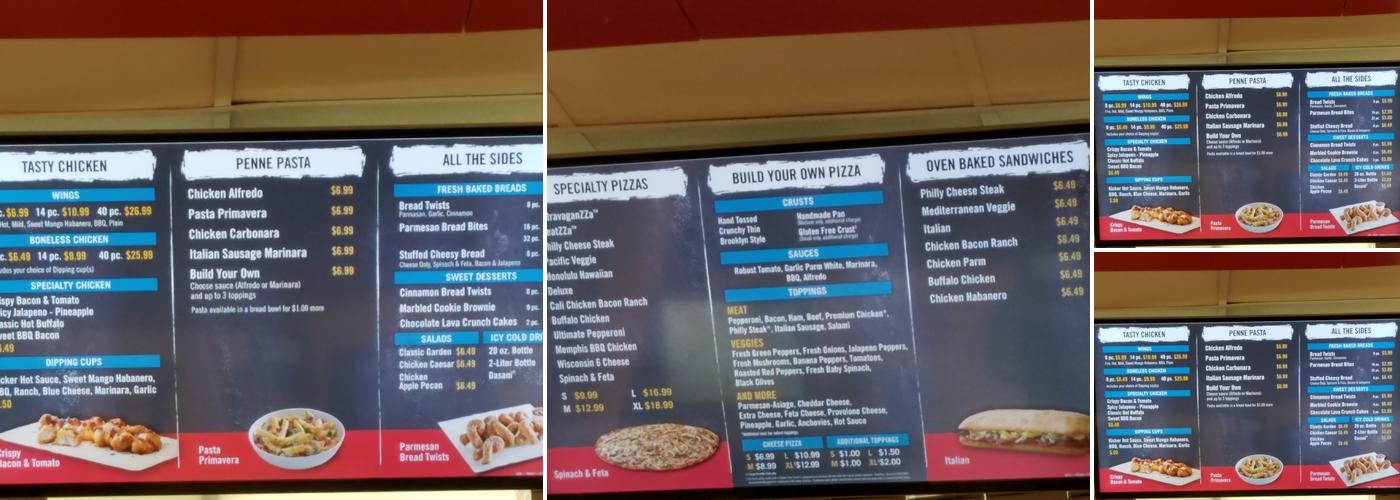 Domino's Pizza Menu