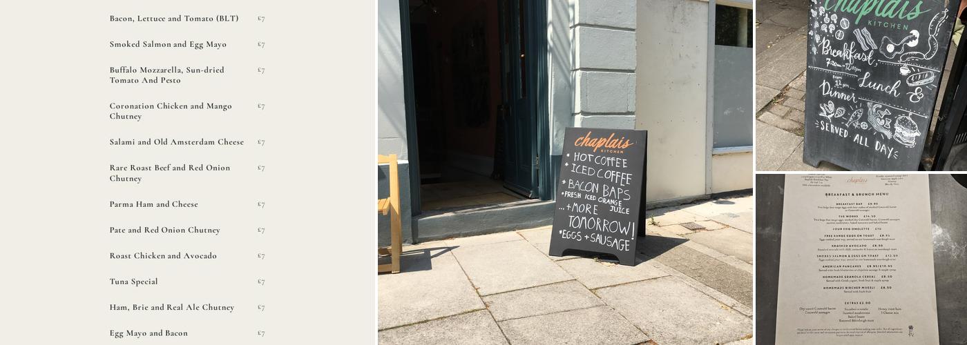 Chaplais Kitchen Menu