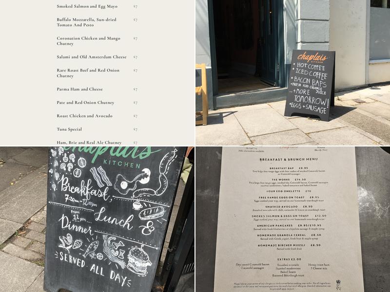 Chaplais Kitchen Menu