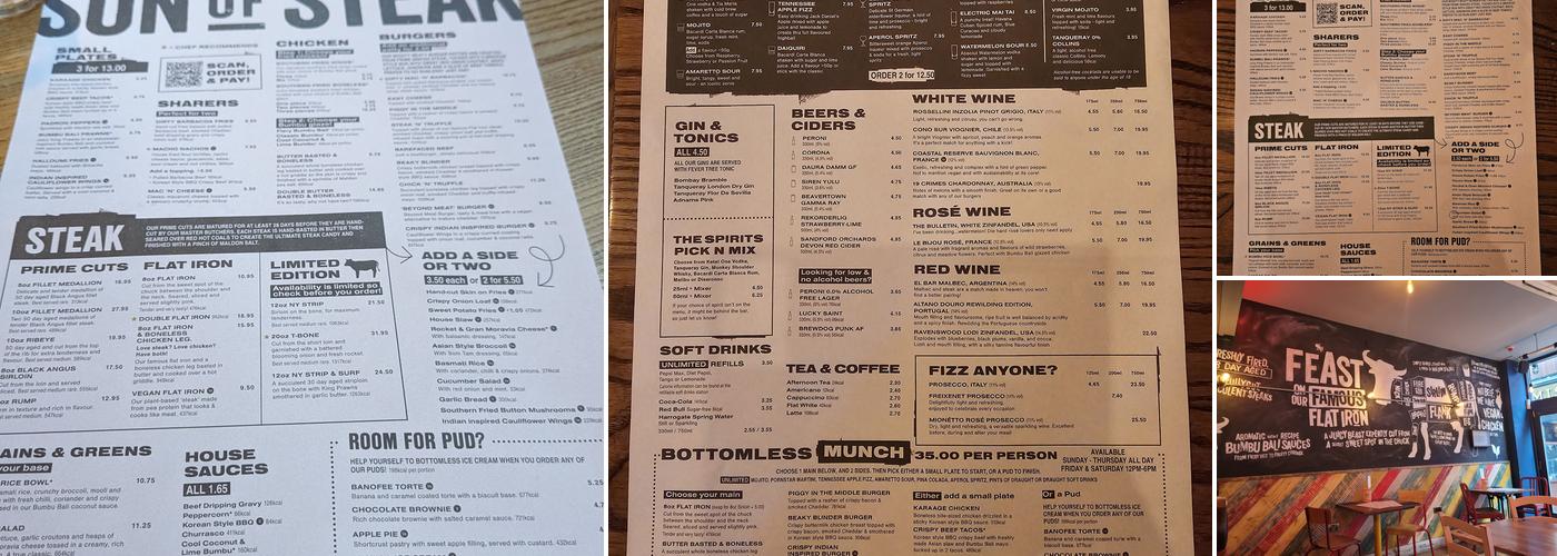 Son of Steak Cheltenham Menu