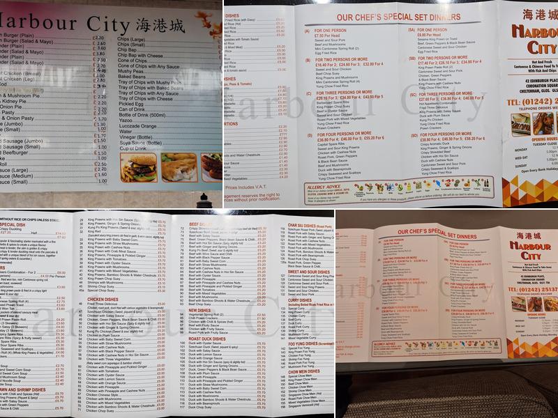 Harbour City Menu