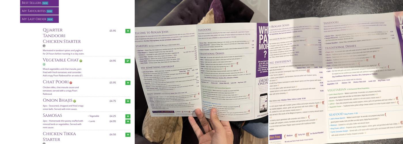Rogan Josh (Cheltenham) Menu