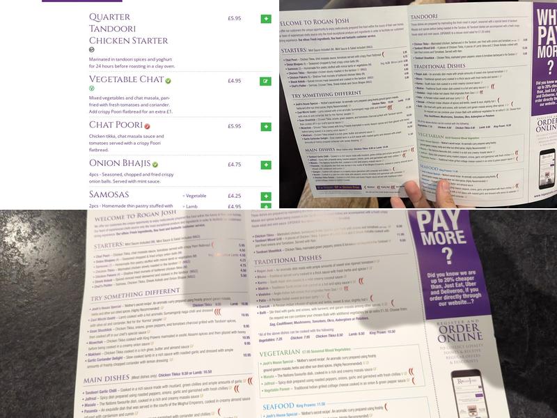 Rogan Josh (Cheltenham) Menu