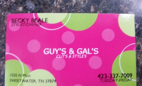 Guys & Gals Cut & Styles 1020 N Main St, Sweetwater Tennessee 37874