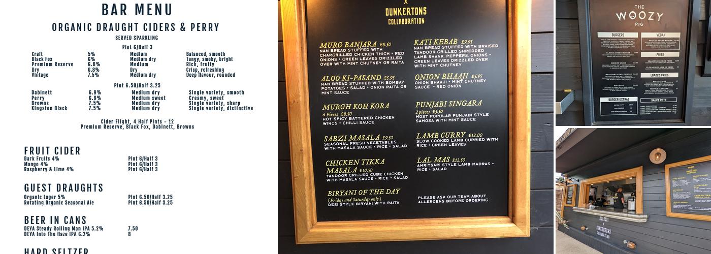 Dunkertons Park Menu