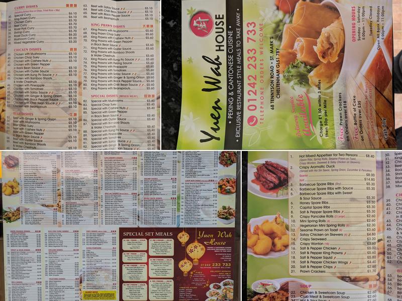 Yuen Wah House Menu