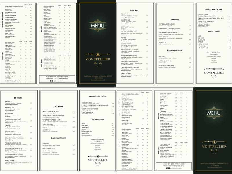 Montpellier Wine Bar Menu